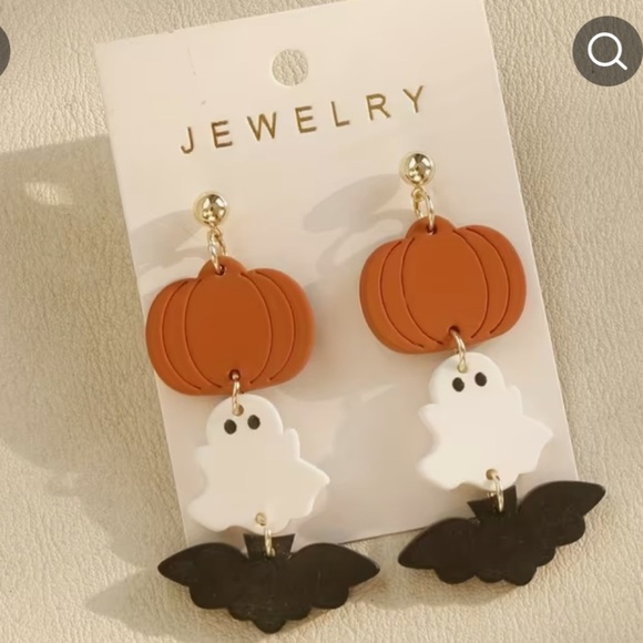 NWT Halloween Pumpkin and Ghost Dangle Earrings - Picture 2 of 5